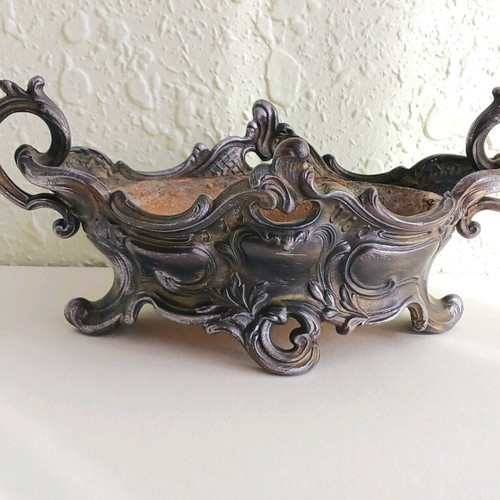 French jardiniere used metal with copper lining Rococo style