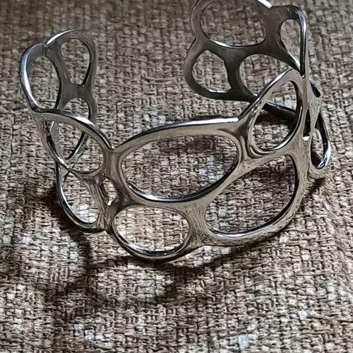 Silver Bracelet 925 New with Adjustable Open Cuff