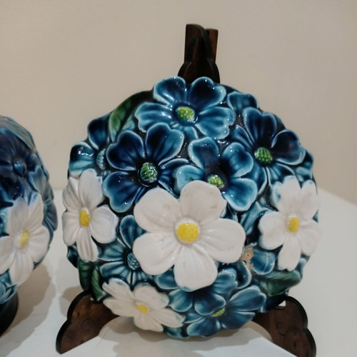 Vintage Japan 70s Fondantiere with Floral Relief Pattern