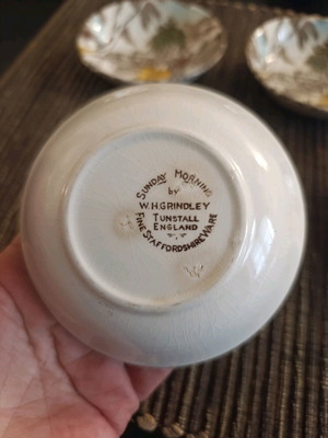 W.H. Grindley Sunday Morning bowls set of 5 like new