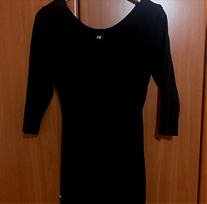 Μαύρο μίνι πλεκτό φόρεμα S
