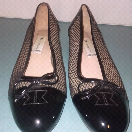 Kalogirou Classics Ballerinas like new, size 40.5-41, mesh and patent leather