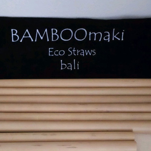 Eco bamboo straw set new with suede pouch