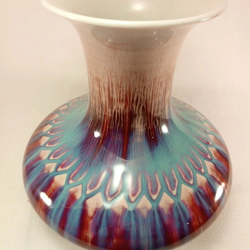 Porcelain vase handmade Ox Blood Sang De Boeuf Langyao Hong Flambe made to order