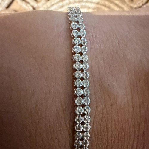 Riviera white gold 18k bracelet with natural diamonds and pearls, like new