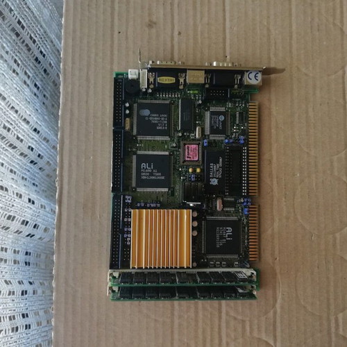 SSC-5X86HVGA REV:1.4 ICP Board ISA Slot Industrial Motherboard with CPU and RAM used