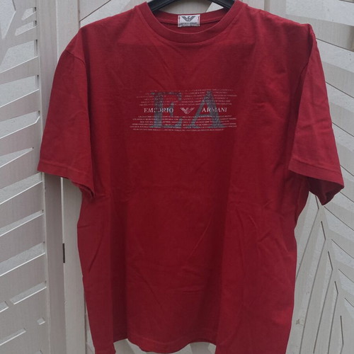 Emporio Armani red short-sleeve t-shirt like new with logo print