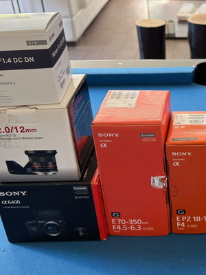 Sony A6400 camera kit 16-50 and lenses like new
