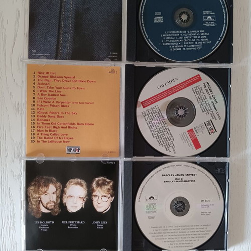 3 CD collections Greatest Hits like new, Allman Brothers Band, Johnny Cash, Barclay James Harvest