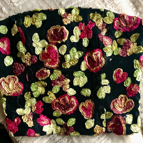 Aideen Bodkin corset like new with sequins and embroidered flowers, size L