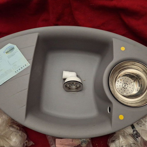 Granite kitchen sink new with stainless steel bowl and siphons