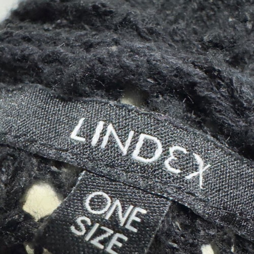 Lindex Black Crochet Cardigan perforated, One Size, like new