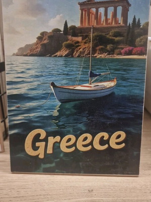 Wooden decorative sign Greece boat like new