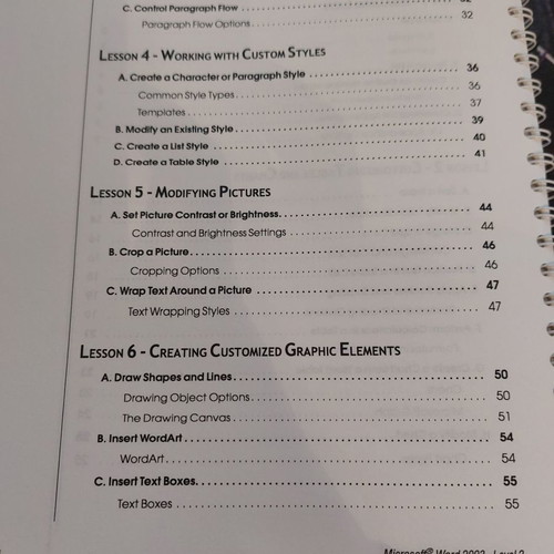 Master Your Computer (New Horizons) book used, Microsoft Office Word 2003 - Level 2