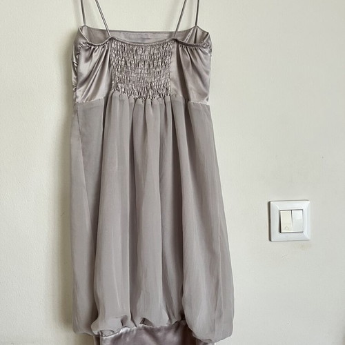 Satin and chiffon grey cocktail dress size XS Zara like new