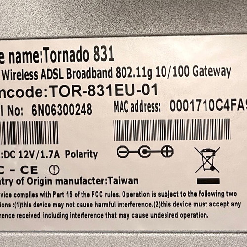 Router Tornado 831 used