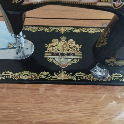Elco Vintage Sewing Machine in Wooden Console used