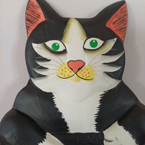 Cat Wooden Frame 26 cm, new, hanging