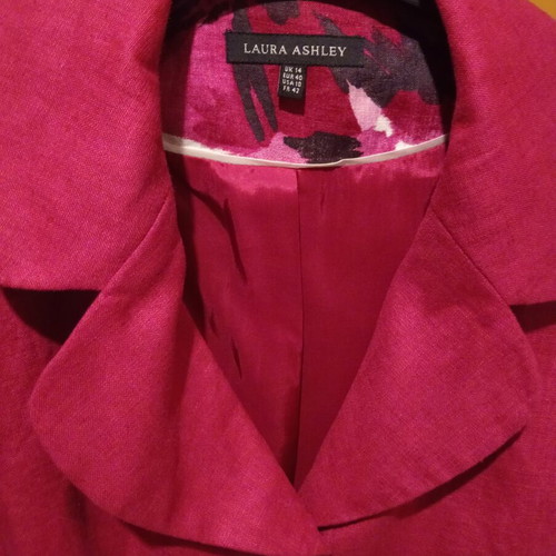 Laura Ashley summer blazer 100% linen new, dark fuchsia with floral lining