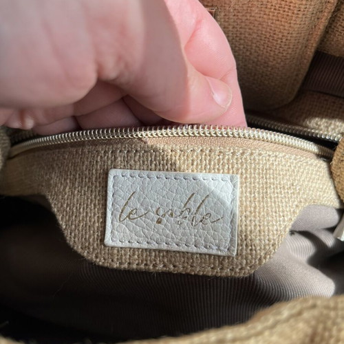 Le Sable hand bag used, raffia, beige