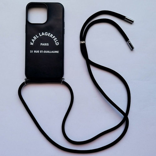 Karl Lagerfeld iPhone 14 Pro Max back cover case black rubber new