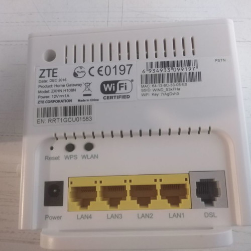 Wireless router modem ZTE ZXHN H108N used OTE Speedport Entry 2i