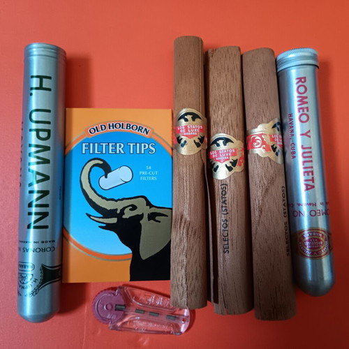 Lot of 7 used collectible cigar and tobacco packages, empty