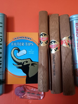 Lot of 7 used collectible cigar and tobacco packages, empty