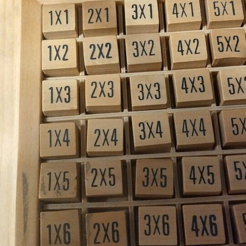 Wooden decorative game with multiplication table new