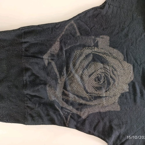 Long Batwing Knit Sweater cashmere blend like new, size M, black