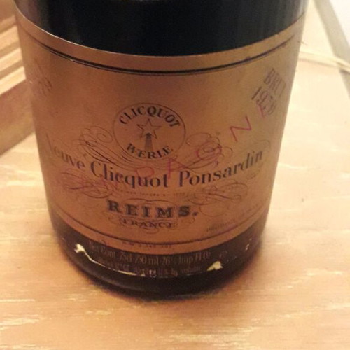 Reims 1979 bottle used with wear and lowered level
