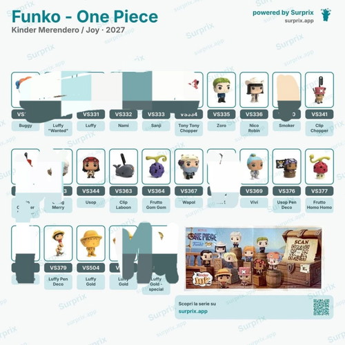 Kinder Joy x Funko ONE PIECE toy set, 12 pcs