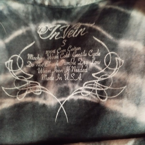 In Vein tie dye rock T shirt with Swarovski floral new, size M