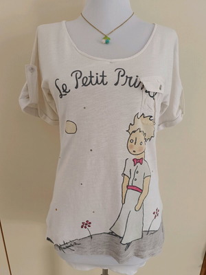 Μπλούζα Le Petit Prince λευκή με κοντό μανίκι και κρύσταλλα μεταχειρισμένη