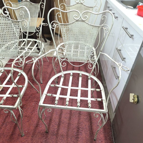 Ferforje chairs used, set of 6 for outdoor without glass