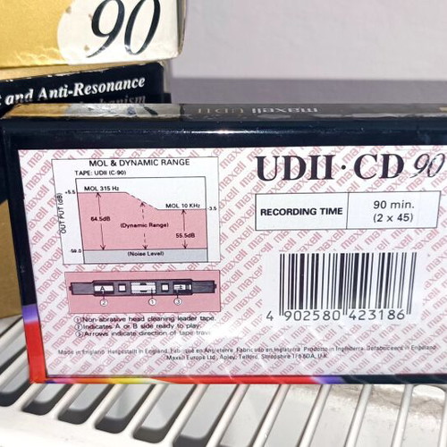 Maxell UDII-CD 90 chrome Type II cassette tapes, 10 pack, sealed