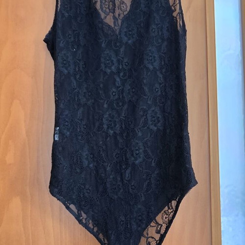 Stradivarius lace bodysuit, black, size S