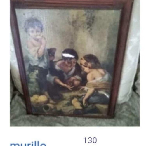 Murillo-themed painting used, small repairable defect