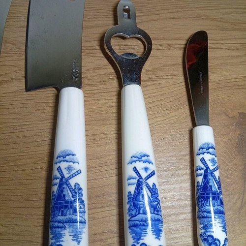 Elesva Delft Blue Cheese Serving Set, 5 pieces