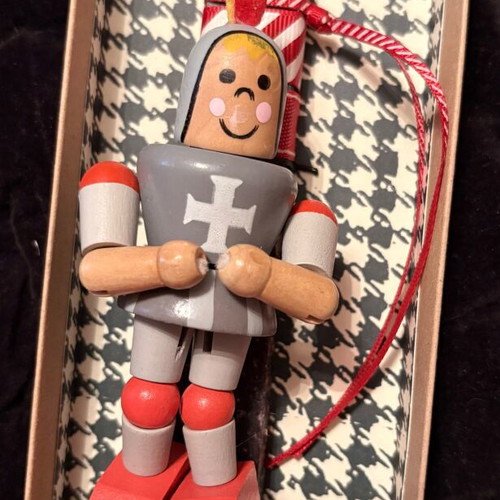 Easter candles with wooden knight figure new