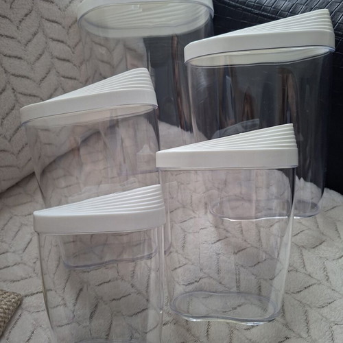 Set of 5 Nesting Kitchen Cereal and Dry Food Dispensers