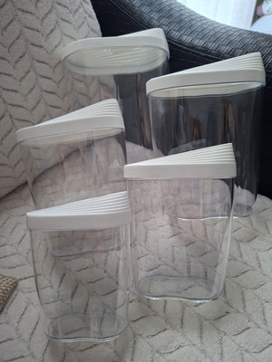 Set of 5 Nesting Kitchen Cereal and Dry Food Dispensers