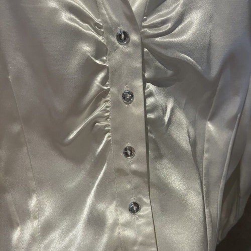 Satin shirt like new, one size, white cream