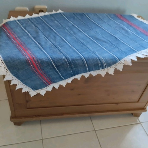Handwoven table runner used with lace 90x50 cm