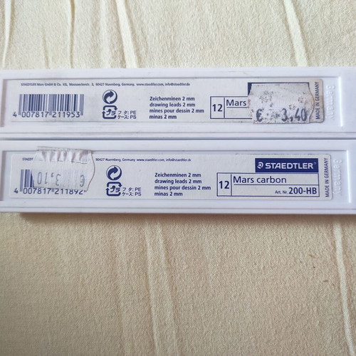 Mechanical pencil leads, 12 and 11 in two cases