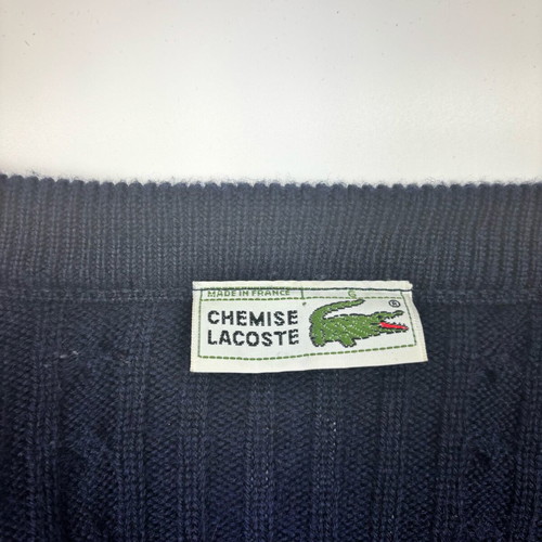 Lacoste vintage cardigan navy blue wool size L like new