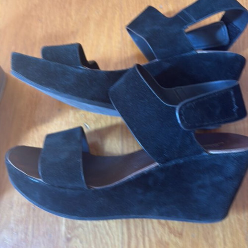 Marco Tozzi platform sandals used, pack of 3, size 38, black and silver