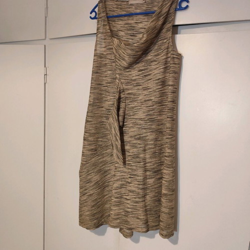 Stefanel elegant lurex knit dress sleeveless, like new, beige and brown