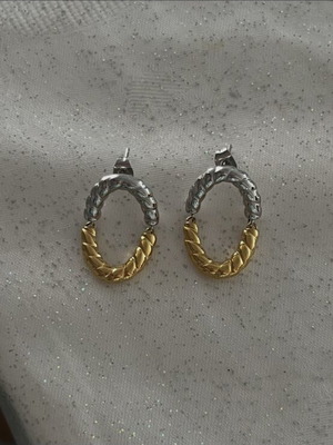Earrings bicolor stainless steel like new
