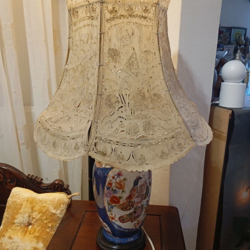 Two vintage Asian style table lamps Chinoiserie, 60cm height